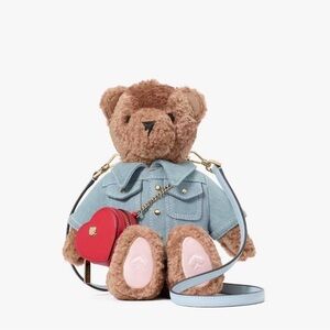 Kate Spade Brown and Blue Teddy Bear Crossbody Bag